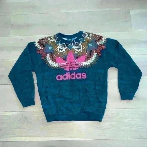 WOMENS Adidas x Farm Rio Borbomix Crew Neck Sweatshirt | XS extra small - Picture 4 of 14